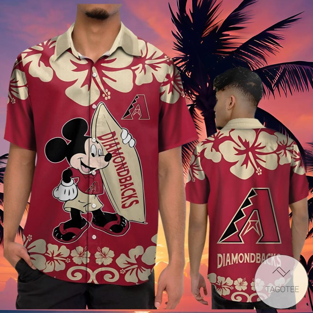 Mickey Mouse Arizona Diamondbacks Hawaiian Shirt Red MLB Aloha Shirt Gift For Fans 4