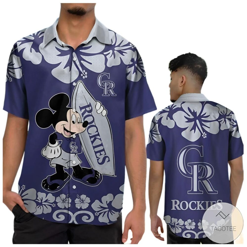 Mickey Mouse Colorado Rockies Hawaiian Shirt MLB Aloha Shirt Gift For Fans 1