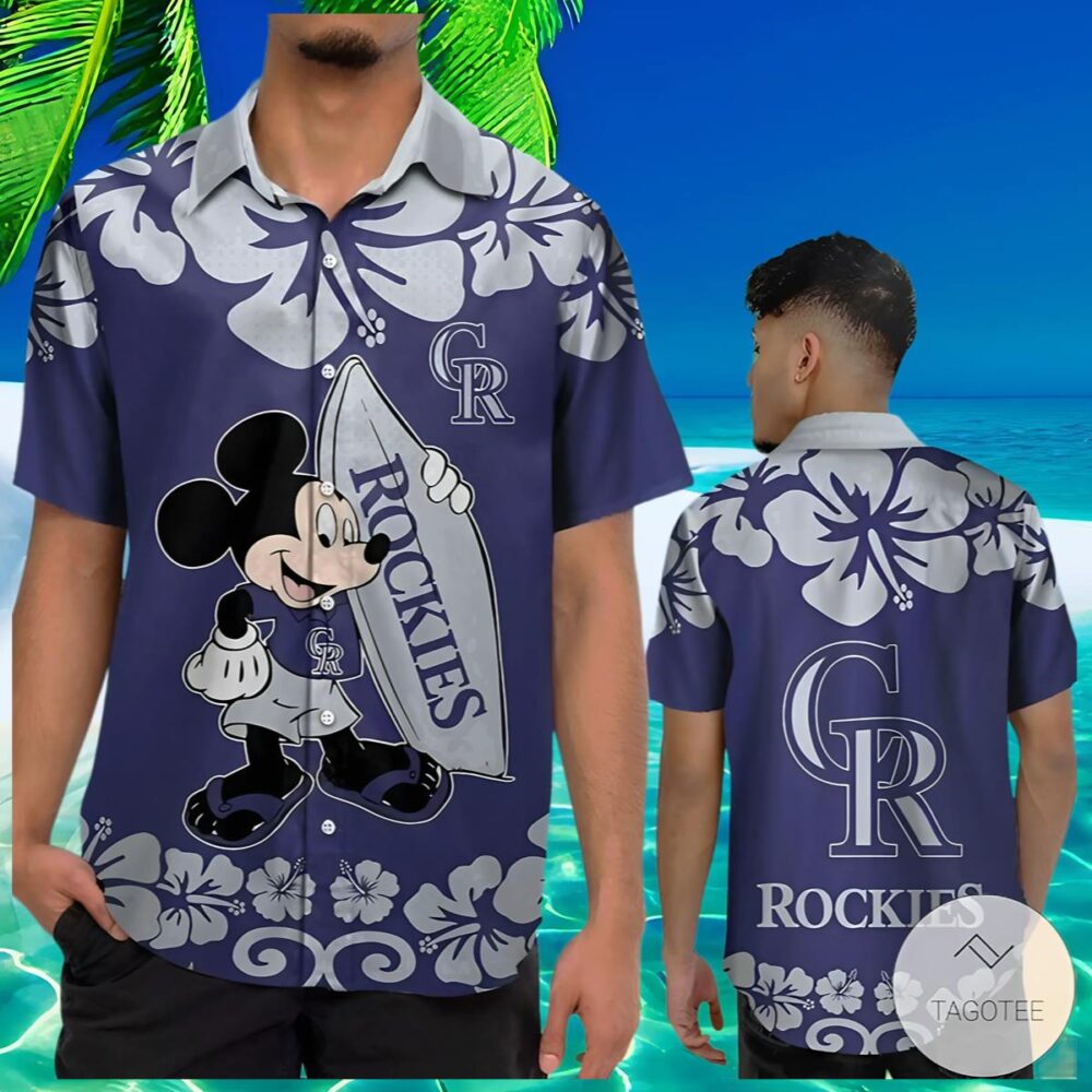 Mickey Mouse Colorado Rockies Hawaiian Shirt MLB Aloha Shirt Gift For Fans 2