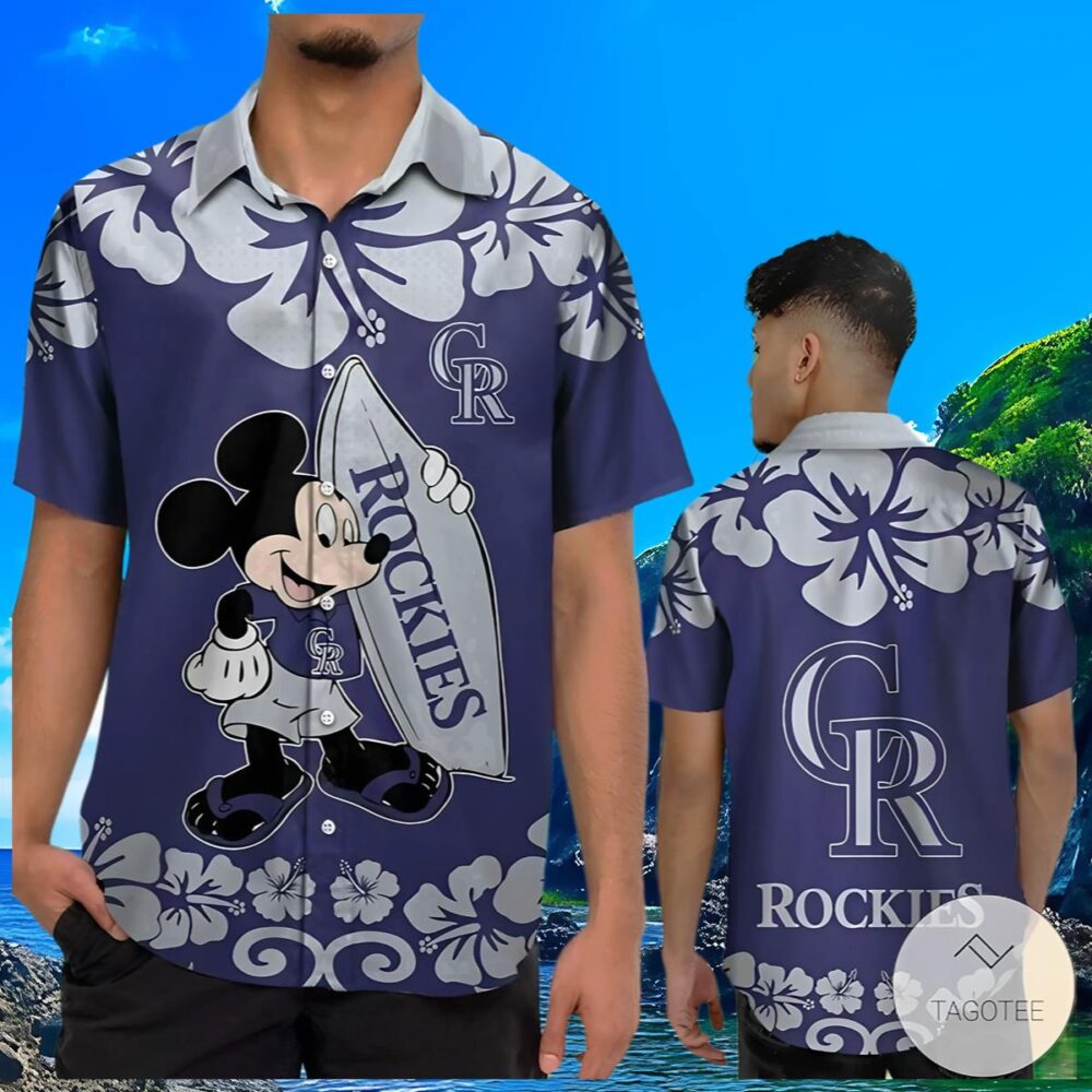 Mickey Mouse Colorado Rockies Hawaiian Shirt MLB Aloha Shirt Gift For Fans 3