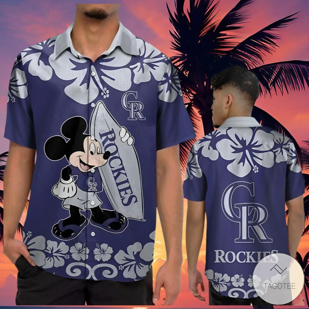 Mickey Mouse Colorado Rockies Hawaiian Shirt MLB Aloha Shirt Gift For Fans 4