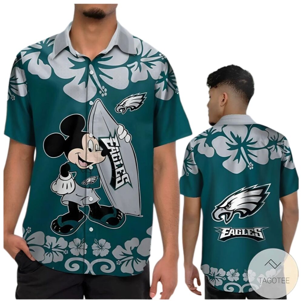 Mickey Mouse Philadelphia Eagles Hawaiian Shirt NFL Gifts For Fans 1