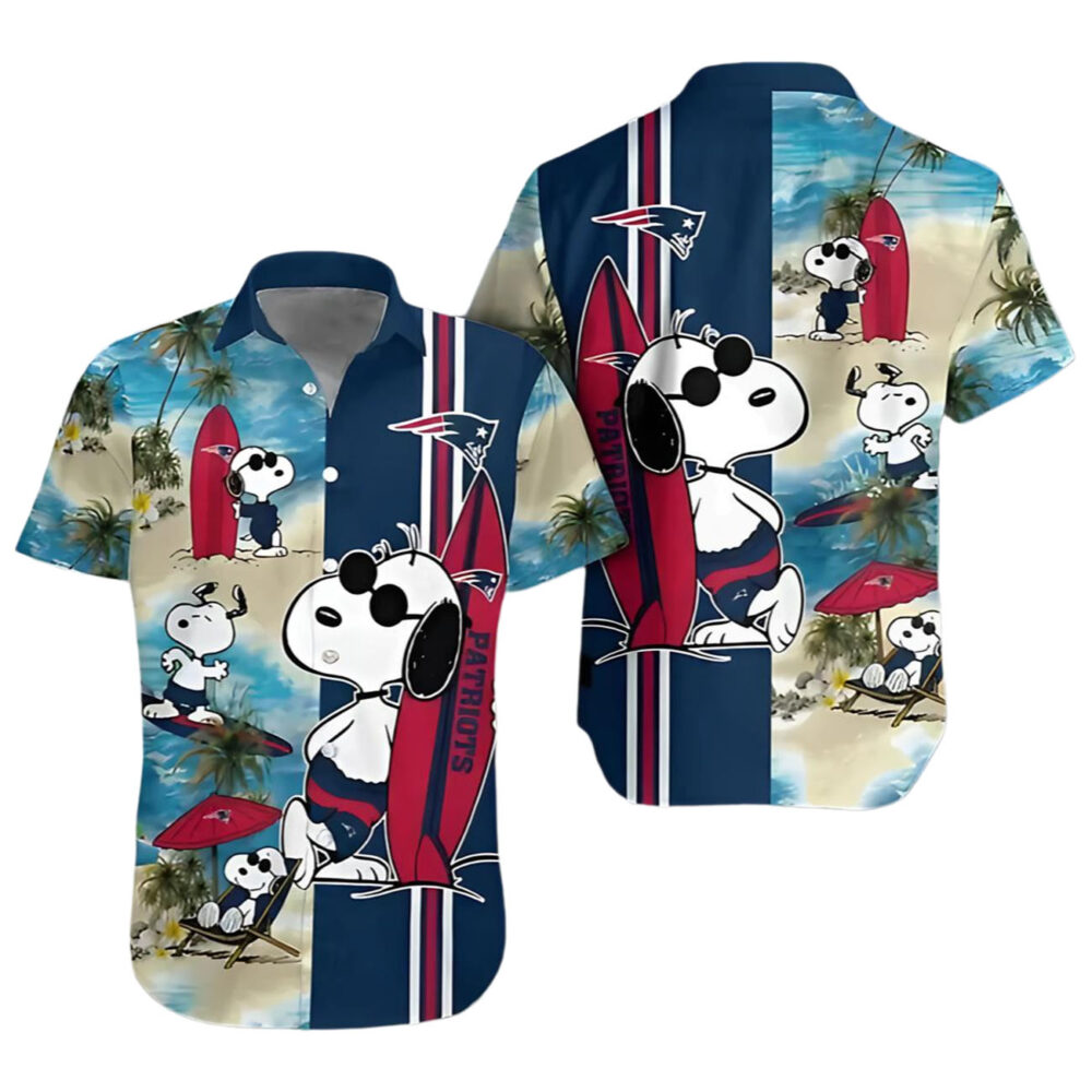 Middily Snoopy New England Patriots Hawaiian Shirt Men NFL Gifts For Fans 1