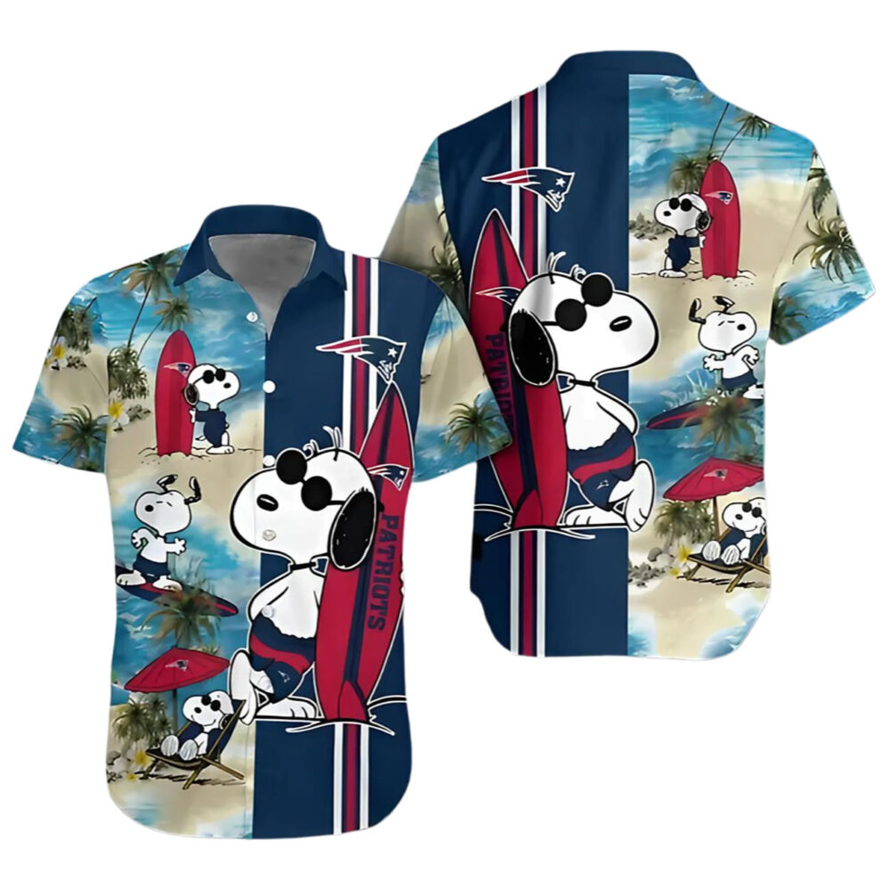 Middily Snoopy New England Patriots Hawaiian Shirt Men NFL Gifts For Fans 1