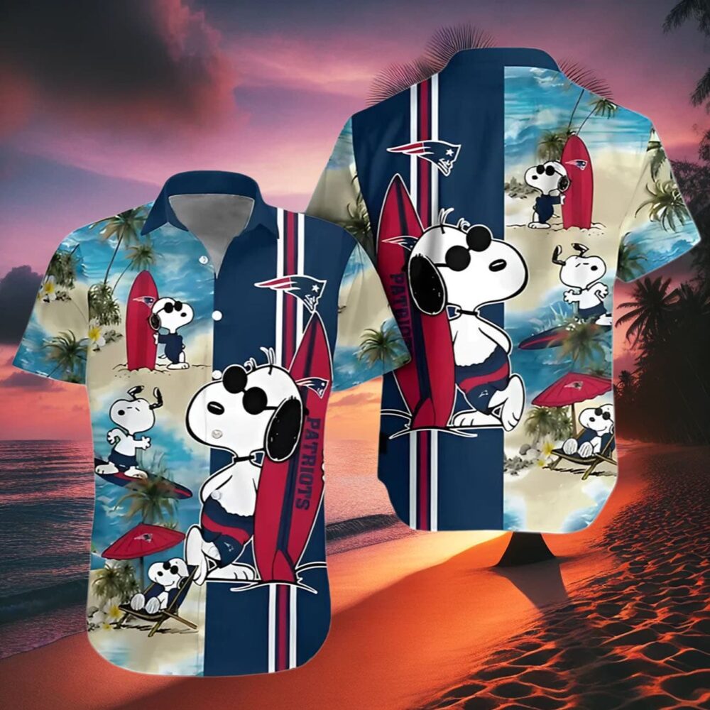 Middily Snoopy New England Patriots Hawaiian Shirt Men NFL Gifts For Fans 2