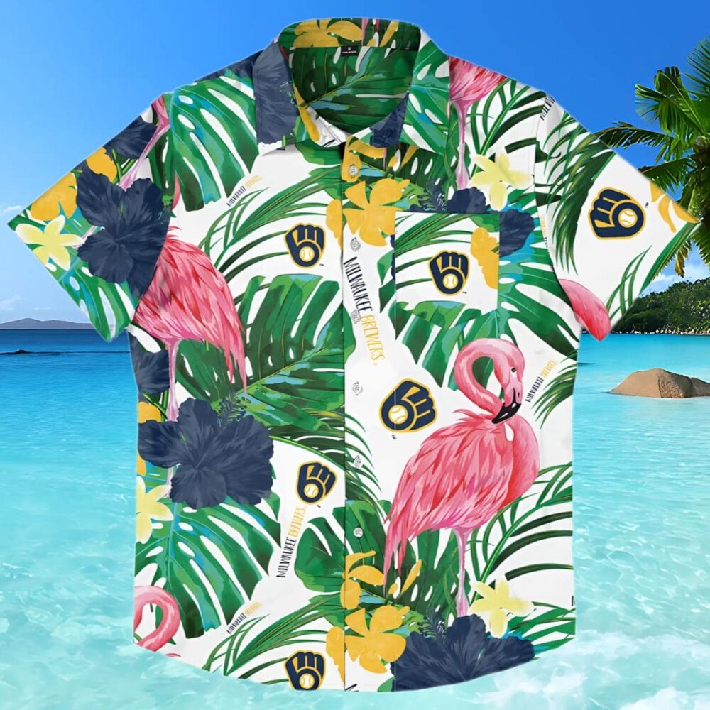 Milwaukee Brewers Flamingo Hawaiian Shirt MLB Aloha Shirt Gift For Fans 2