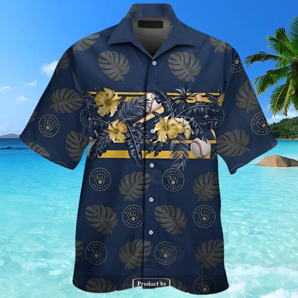 Milwaukee Brewers Tropical Dark Blue Hawaiian Shirt MLB Aloha Shirt Gift For Fans 2