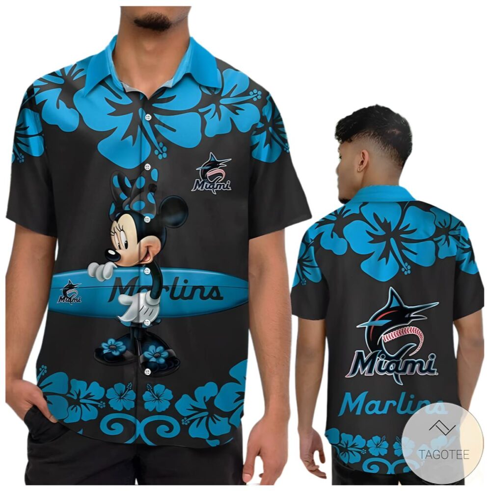 Minnie Mouse Miami Marlins Hawaiian Shirt MLB Aloha Shirt Gift For Fans 1