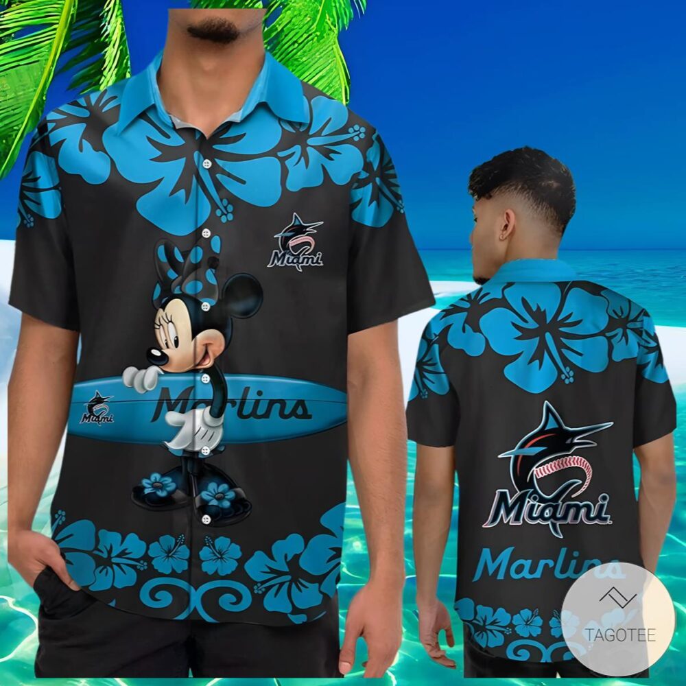 Minnie Mouse Miami Marlins Hawaiian Shirt MLB Aloha Shirt Gift For Fans 2