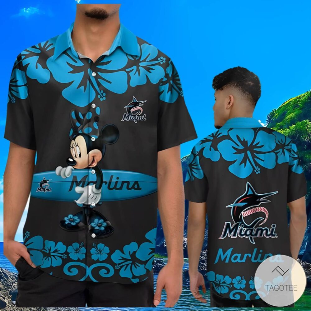 Minnie Mouse Miami Marlins Hawaiian Shirt MLB Aloha Shirt Gift For Fans 3