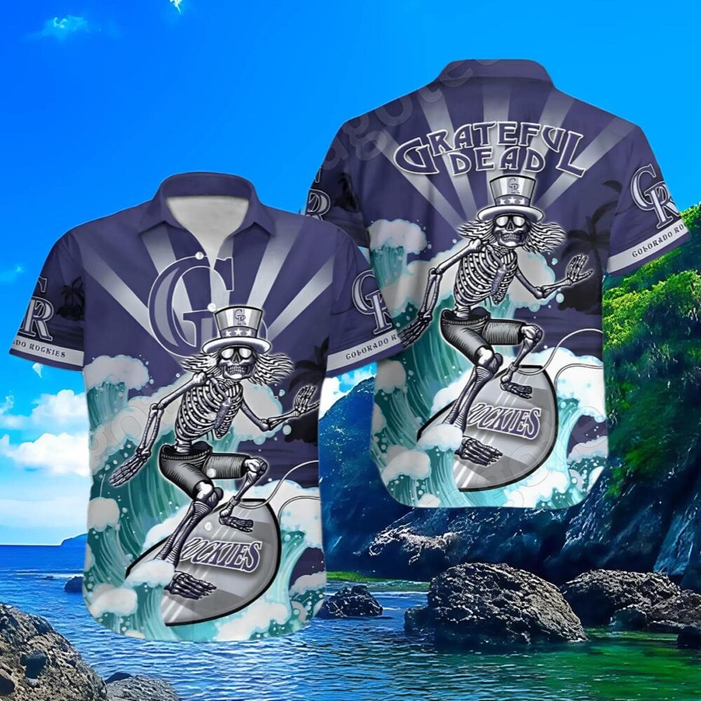 Mlb Grateful Dead Colorado Rockies Hawaiian Shirt MLB Aloha Shirt Gift For Fans 3