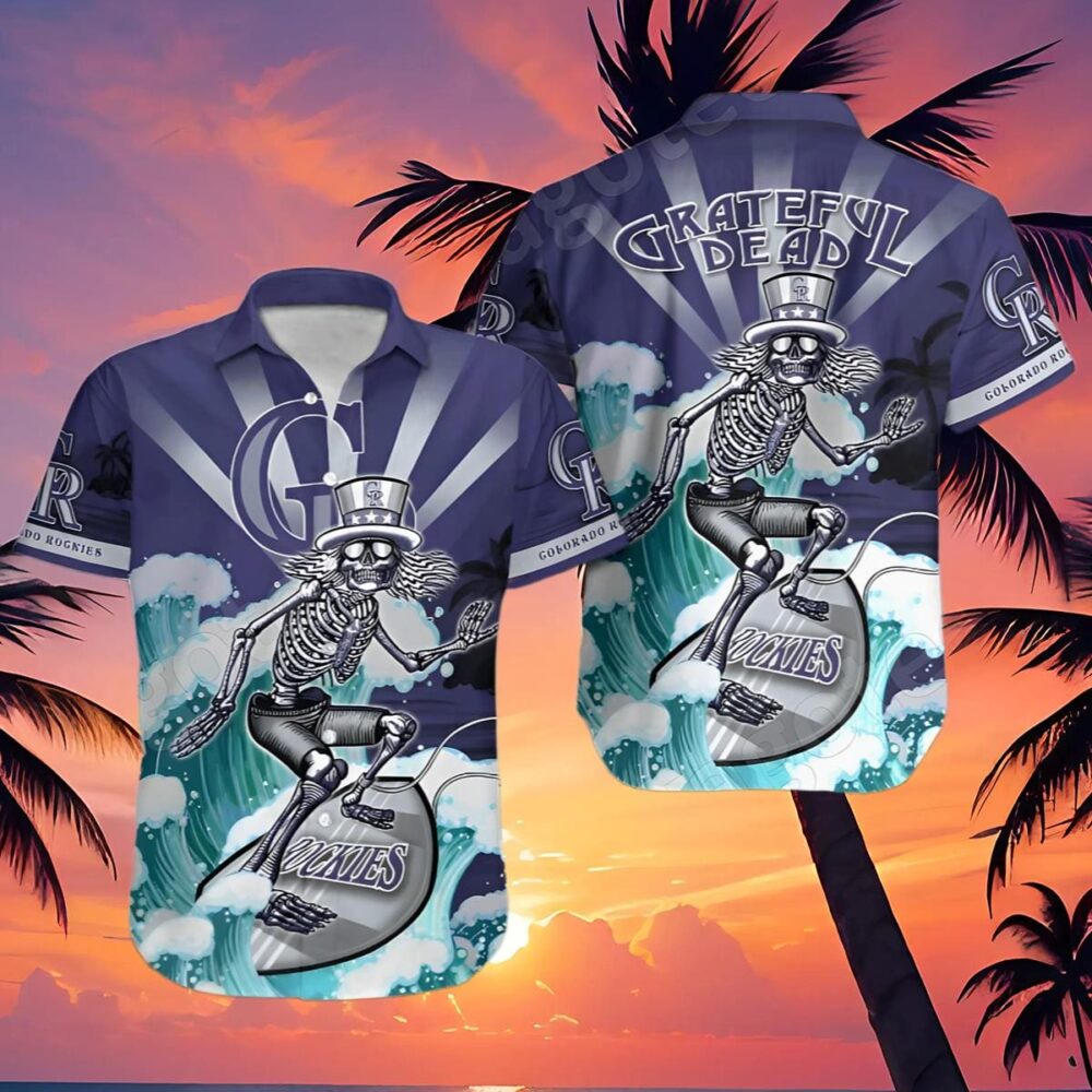 Mlb Grateful Dead Colorado Rockies Hawaiian Shirt MLB Aloha Shirt Gift For Fans 4