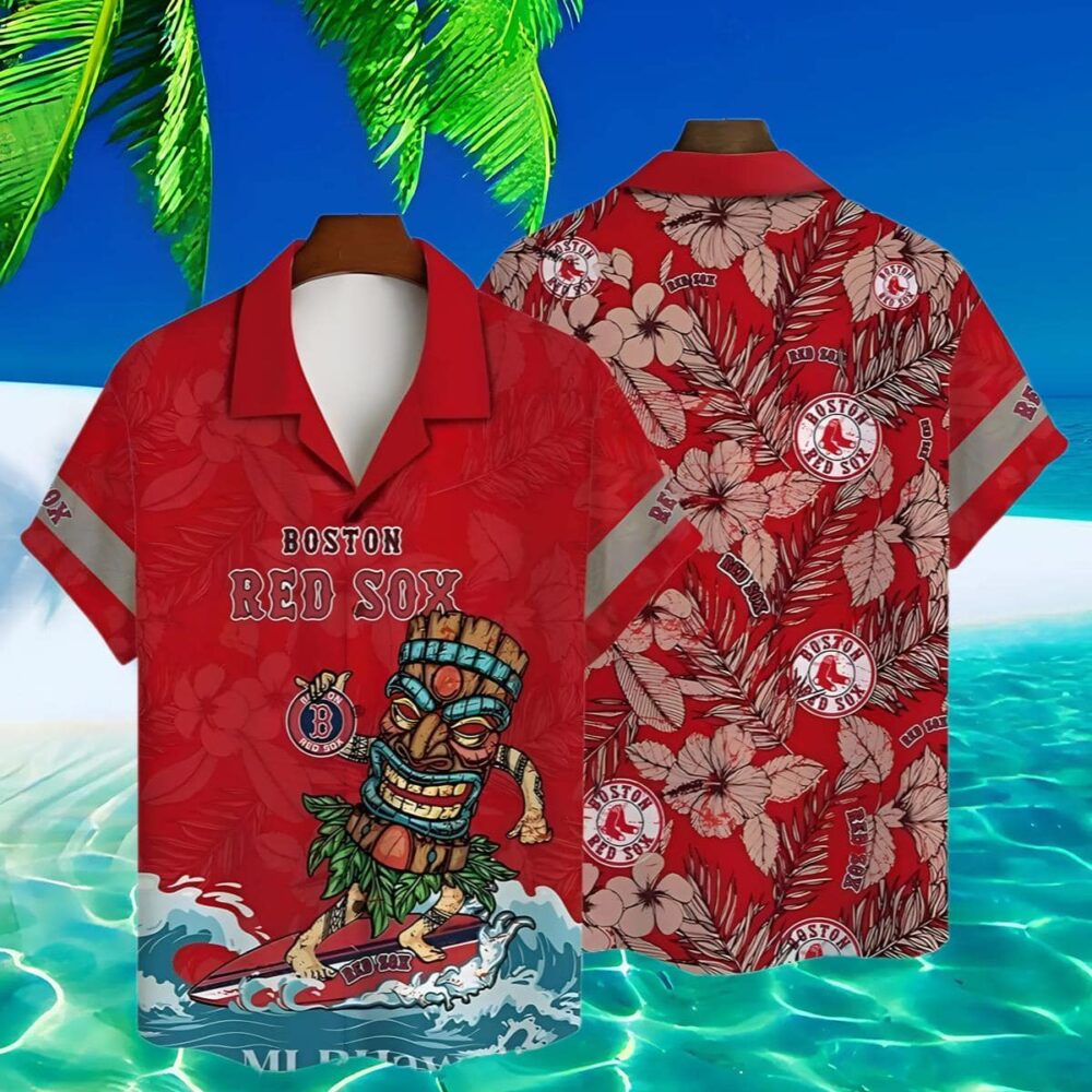 Mlb Hawaiian Boston Red Sox Tiki Surfers Paradise Aloha Shirt MLB Aloha Shirt Gift For Fans 2