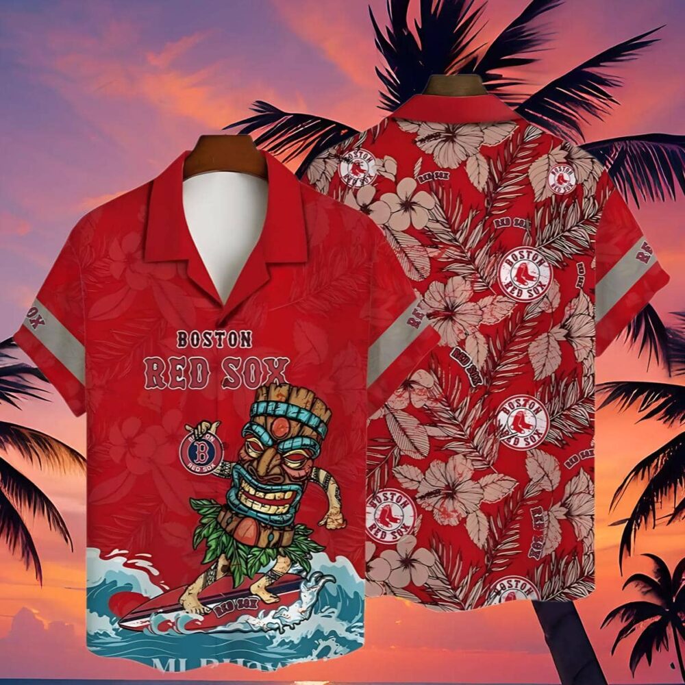 Mlb Hawaiian Boston Red Sox Tiki Surfers Paradise Aloha Shirt MLB Aloha Shirt Gift For Fans 4