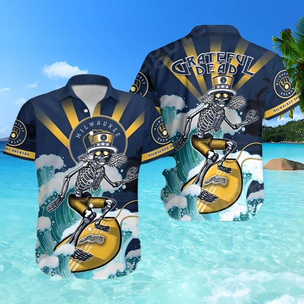 Mlb Milwaukee Brewers Grateful Dead Hawaiian Shirt MLB Aloha Shirt Gift For Fans 2