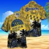 Mlb Milwaukee Brewers Hawaiian Shirt Palm Tree Pattern MLB Aloha Shirt Gift For Fans 1