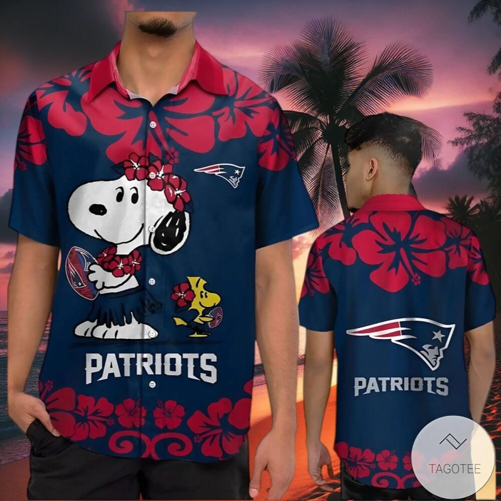 New England Patriots And Snoopy Hawaiian Shirt Blue NFL Gifts For Fans 2