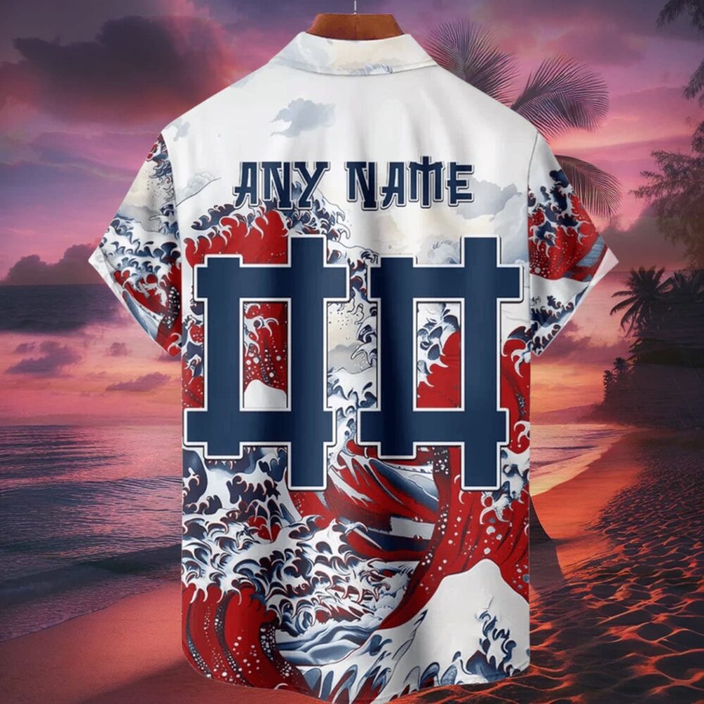 New England Patriots Great Wave Hawaiian Shirt Personalized Name And Number NFL Gift For Fans 2