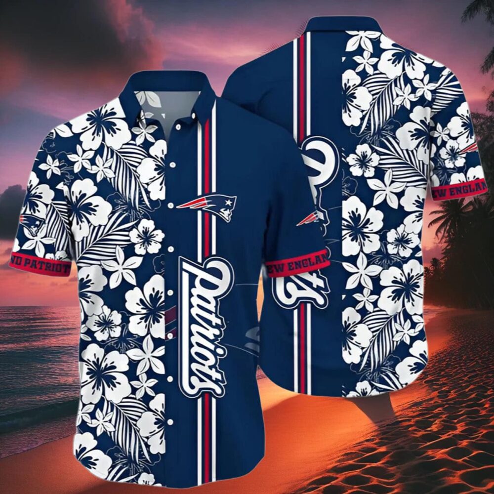 New England Patriots Hawaiian Shirt Floral Pattern NFL Gifts For Fans 2