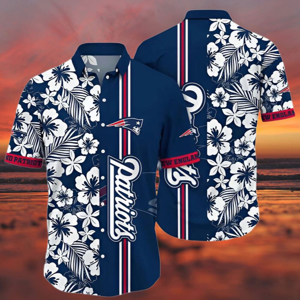 New England Patriots Hawaiian Shirt Floral Pattern NFL Gifts For Fans 3