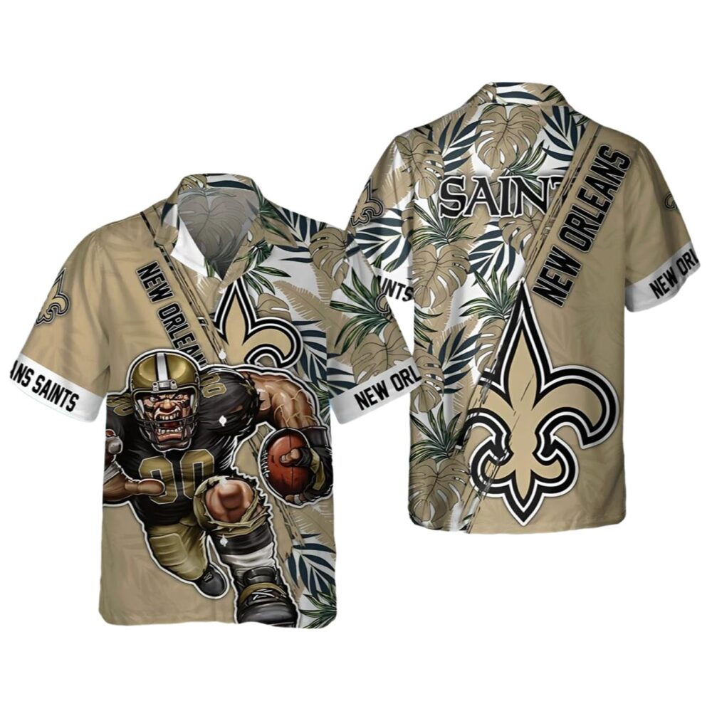 New Orleans Saints Hawaiian Shirt For Sale Tropical Warrior NFL Gifts For Fans 1