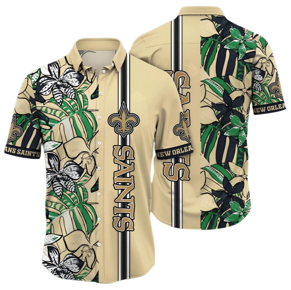 New Orleans Saints Hawaiian Shirt New Flower NFL Gifts For Fans 1