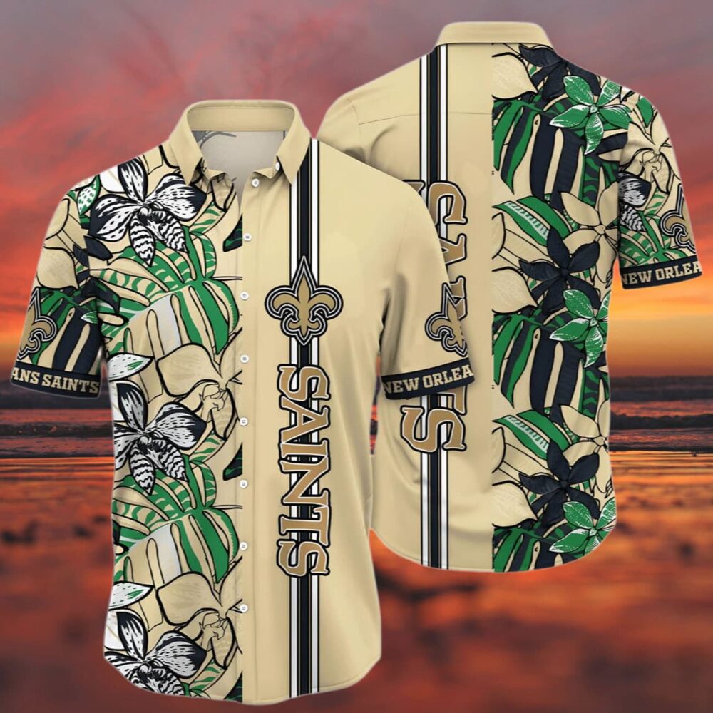 New Orleans Saints Hawaiian Shirt New Flower NFL Gifts For Fans 3