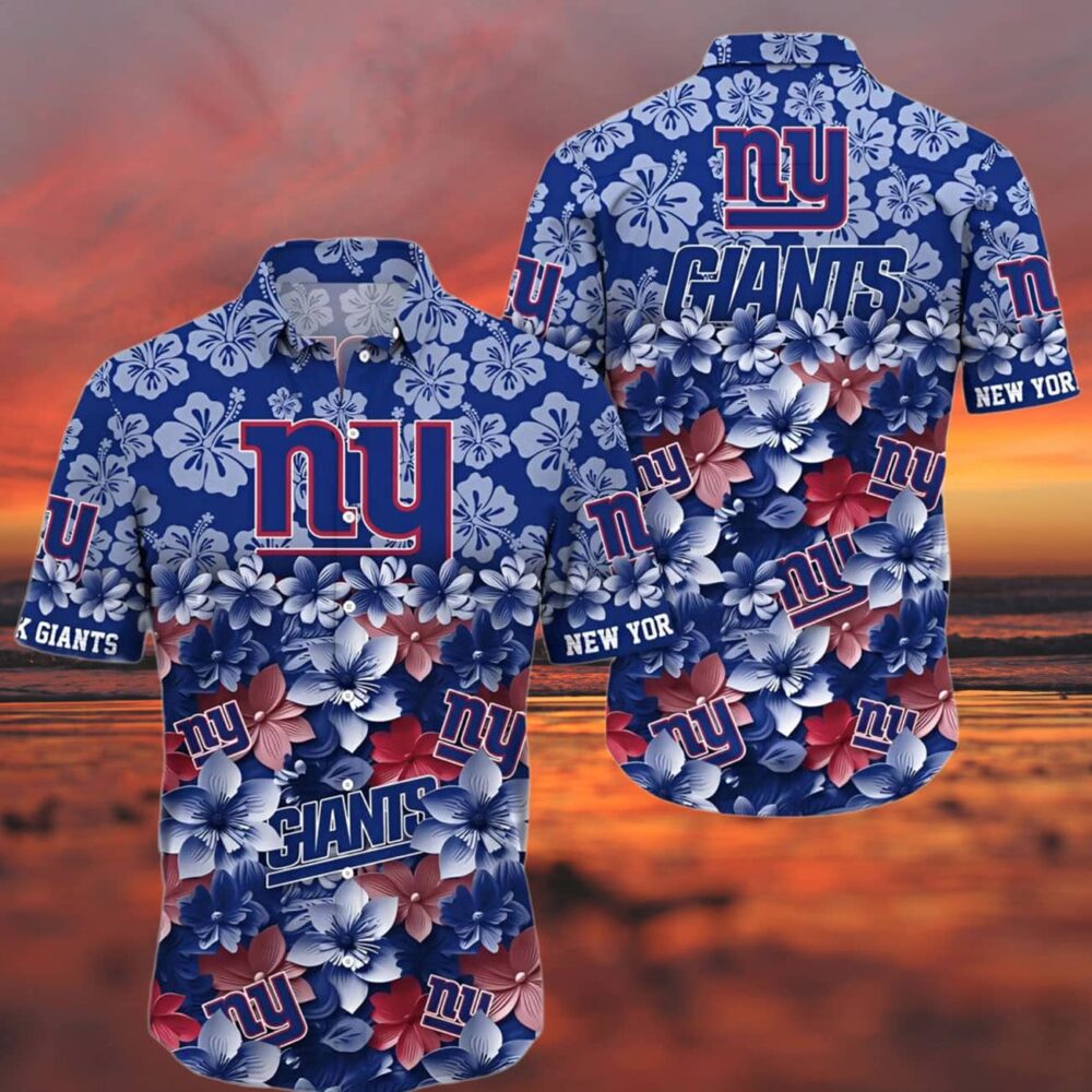 New York Giants Hawaiian Shirts For Men Floral Pattern NFL Gifts For Fans 3