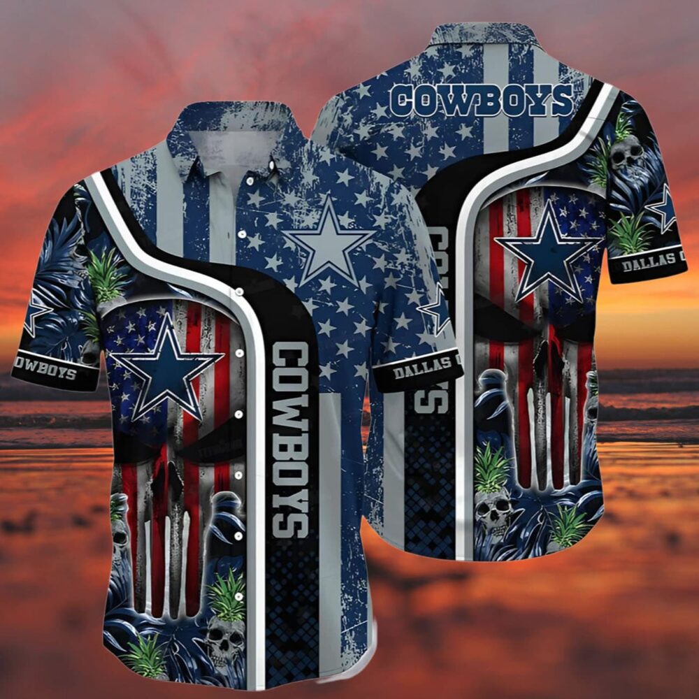 Patriot Skull Dallas Cowboys Hawaiian Shirts New NFL Gifts For Fans 3