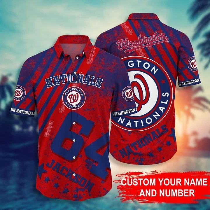 Personalized Washington Nationals Paradise Escape Hawaiian Shirt MLB Aloha Shirt Gift For Fans 1