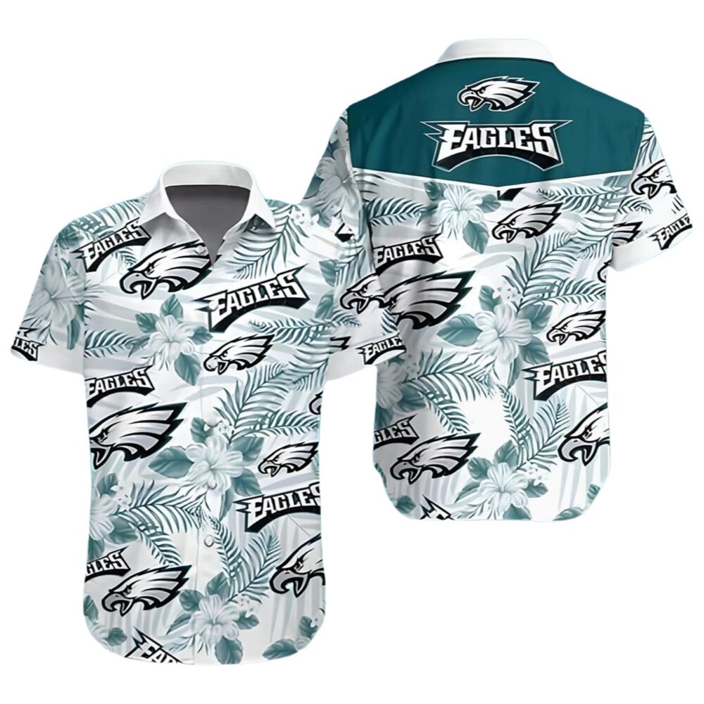 Philadelphia Eagles Shirt Mens Hibiscus Flower Pattern NFL Gifts For Fans 1