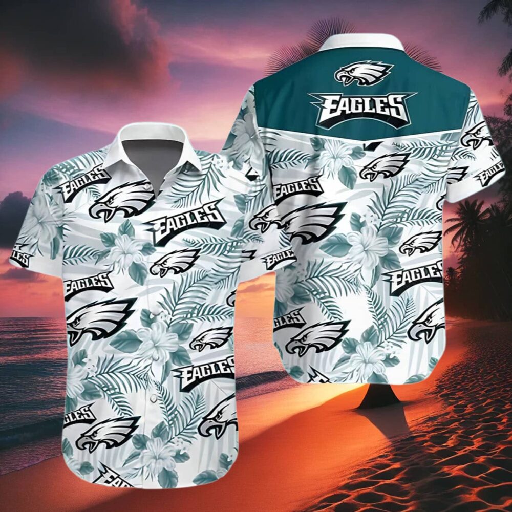 Philadelphia Eagles Shirt Mens Hibiscus Flower Pattern NFL Gifts For Fans 2