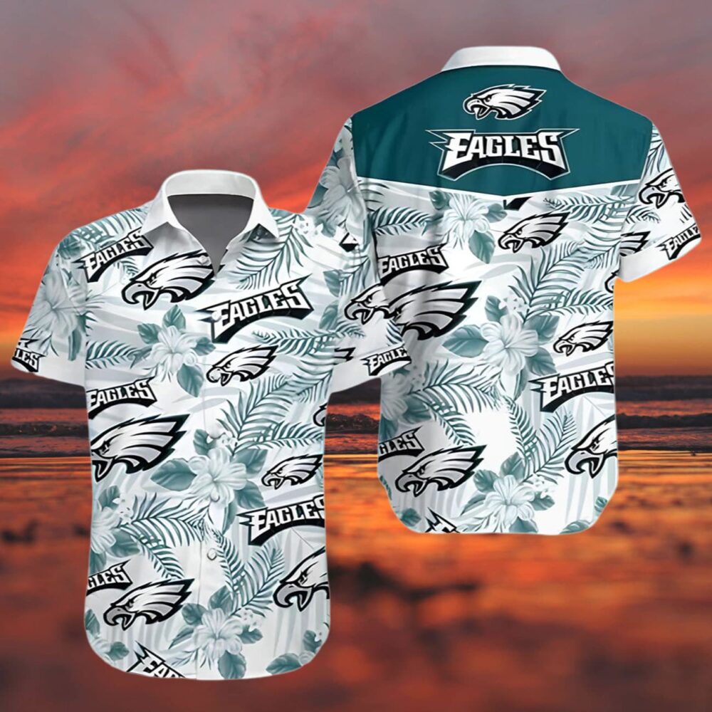 Philadelphia Eagles Shirt Mens Hibiscus Flower Pattern NFL Gifts For Fans 3