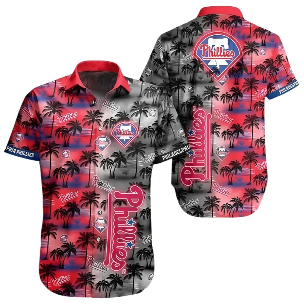 Philadelphia Phillies Aloha Shirt Vintage Style And Palm Tree Pattern MLB Aloha Shirt Gift For Fans 1