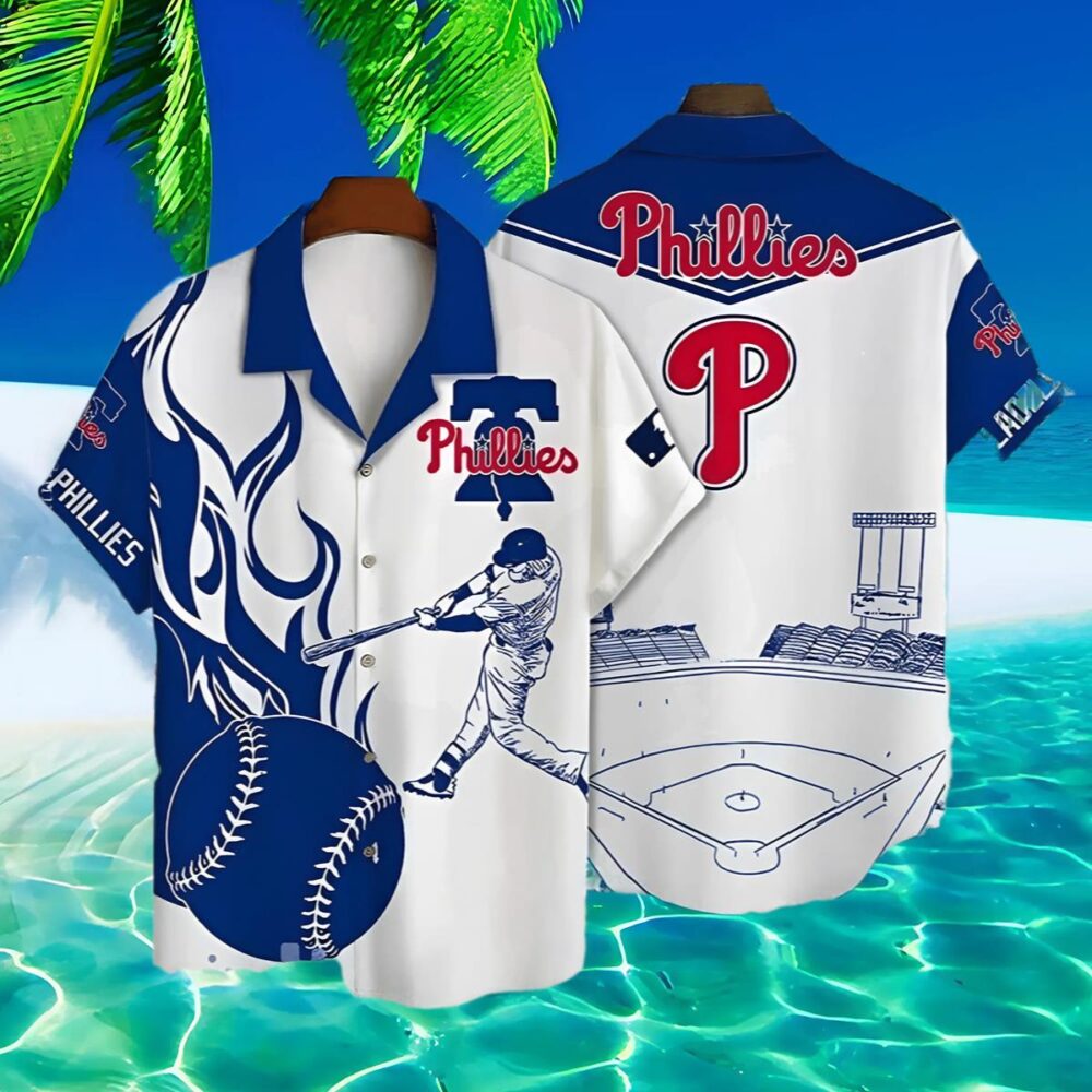 Philadelphia Phillies Hawaiian Shirt Iconic White Batsman Design MLB Aloha Shirt Gift For Fans 2