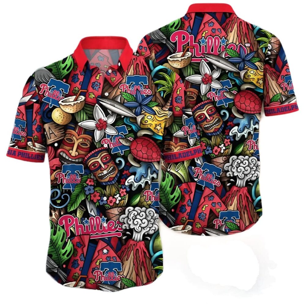 Philadelphia Phillies Tiki Adventure Hawaiian Shirt MLB Aloha Shirt Gift For Fans 1