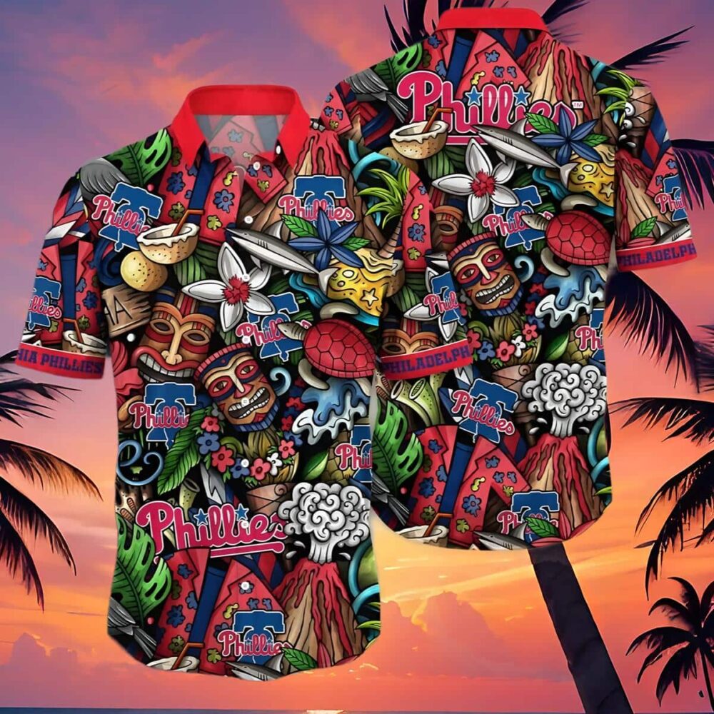 Philadelphia Phillies Tiki Adventure Hawaiian Shirt MLB Aloha Shirt Gift For Fans 4