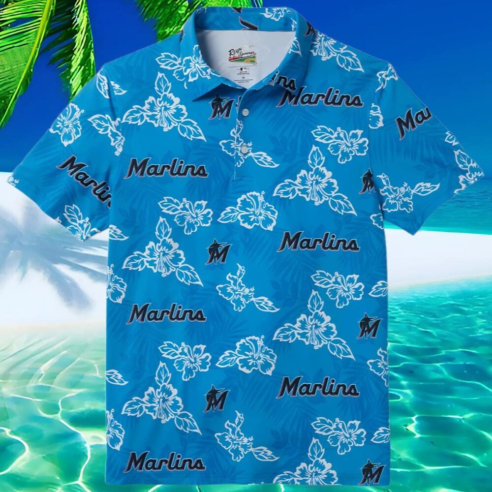 Reyn Spooner Miami Marlins Hawaiian Shirt Blue MLB Aloha Shirt Gift For Fans 2