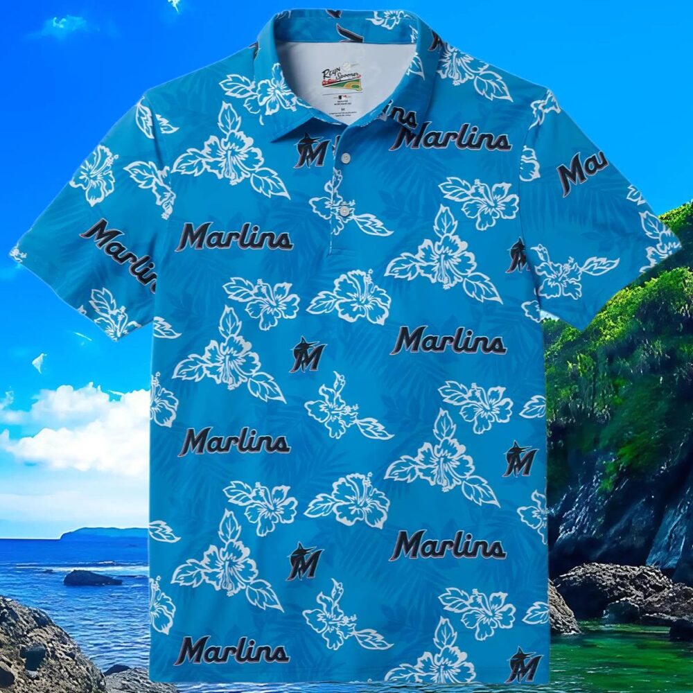 Reyn Spooner Miami Marlins Hawaiian Shirt Blue MLB Aloha Shirt Gift For Fans 3