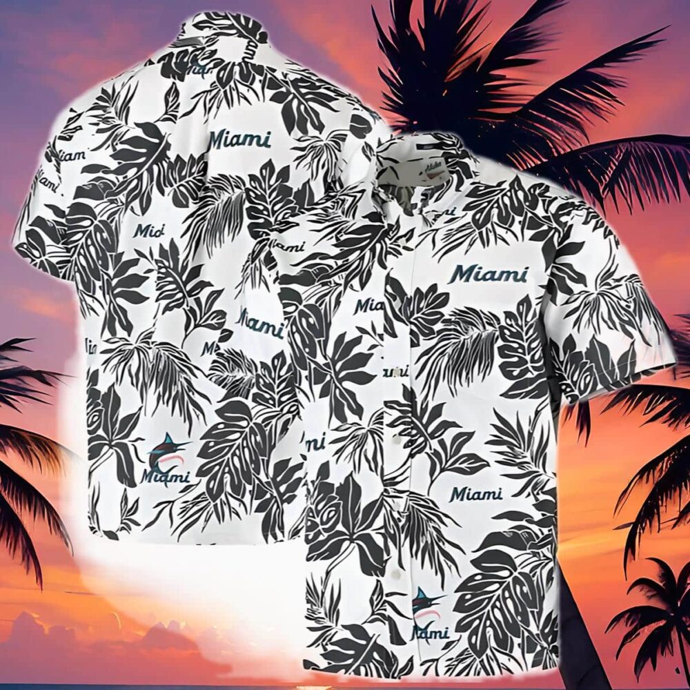 Reyn Spooner Miami Marlins Hawaiian Shirt White Button down Shirt MLB Aloha Shirt Gift For Fans 4