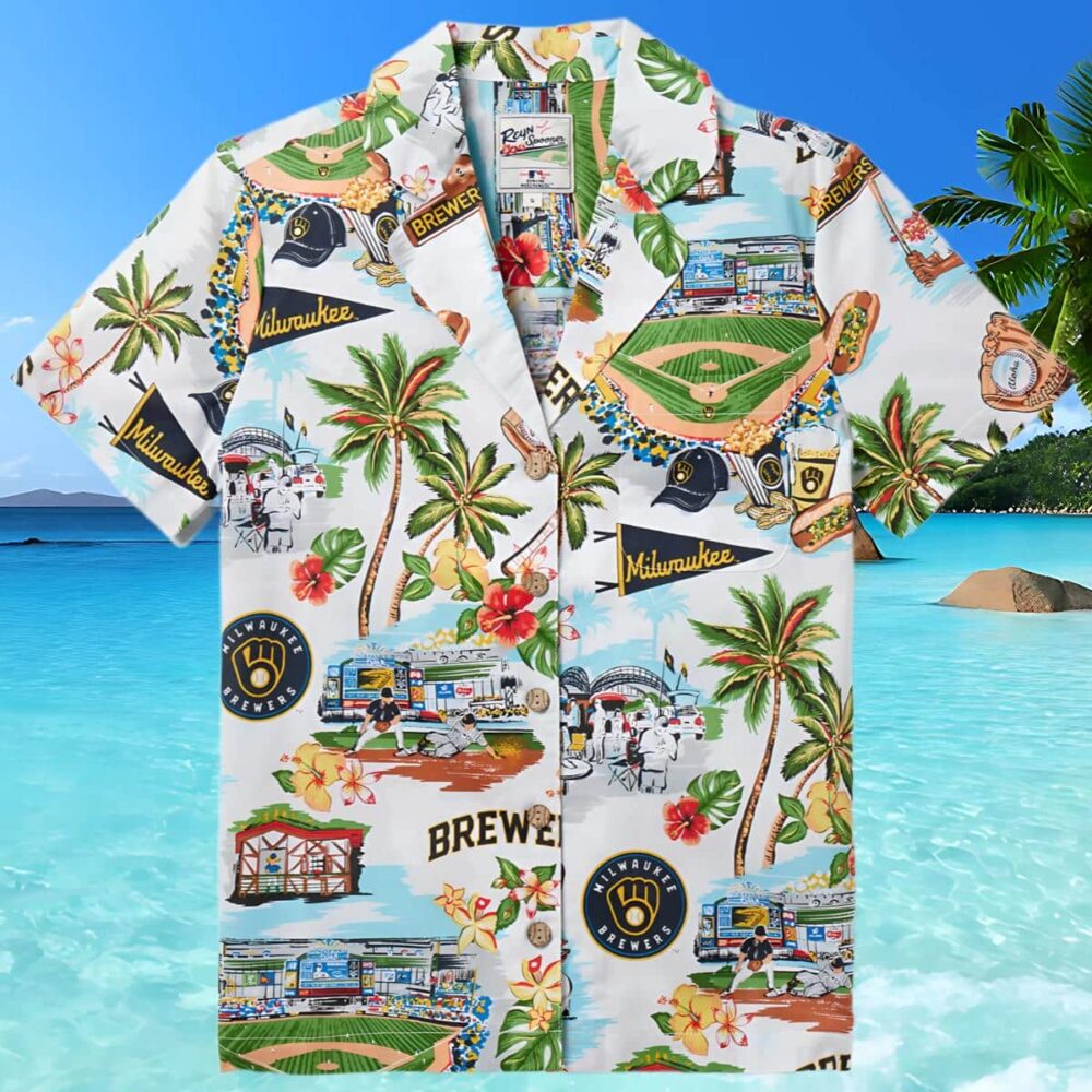 Reyn Spooner Milwaukee Brewers Hawaiian Shirt MLB Aloha Shirt Gift For Fans 2