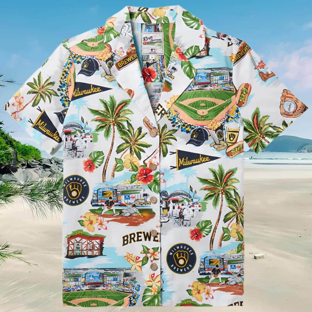 Reyn Spooner Milwaukee Brewers Hawaiian Shirt MLB Aloha Shirt Gift For Fans 3