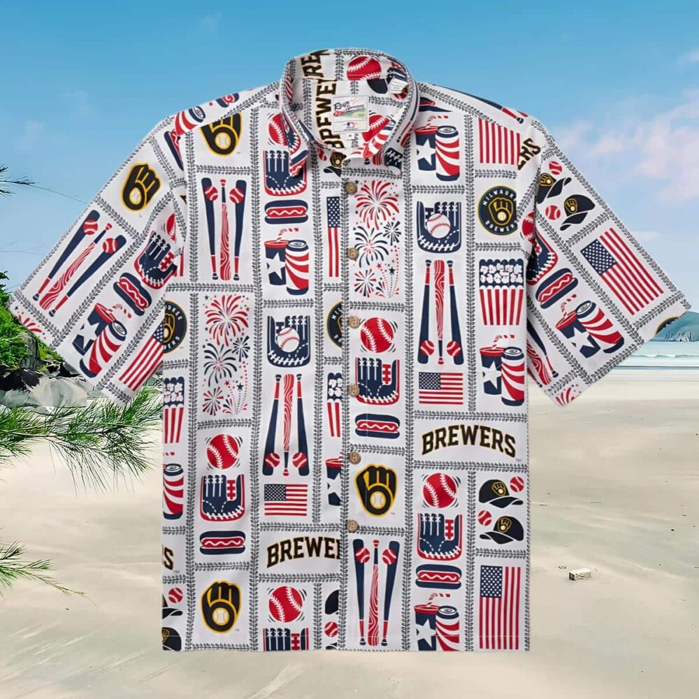 Reyn Spooner Milwaukee Brewers MLB Aloha Shirt Gift For Fans 4th Of July Button up Shirt MLB Aloha Shirt Gift For Fans 3