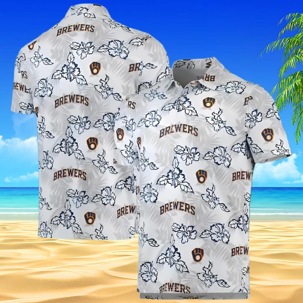 Reyn Spooner Milwaukee Brewers White Hawaiian Shirt MLB Aloha Shirt Gift For Fans 1