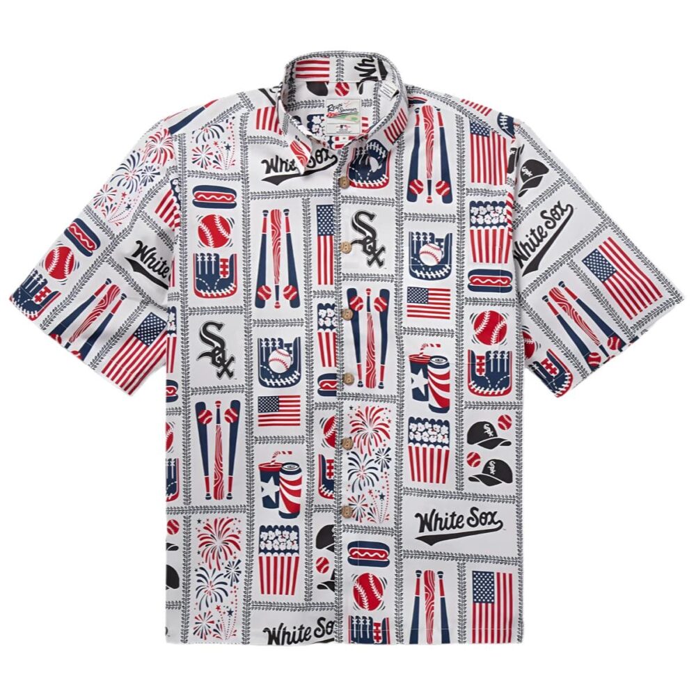 Reyn Spooner Mlb Chicago Sox Americana Button up Shirt MLB Aloha Shirt Gift For Fans 1