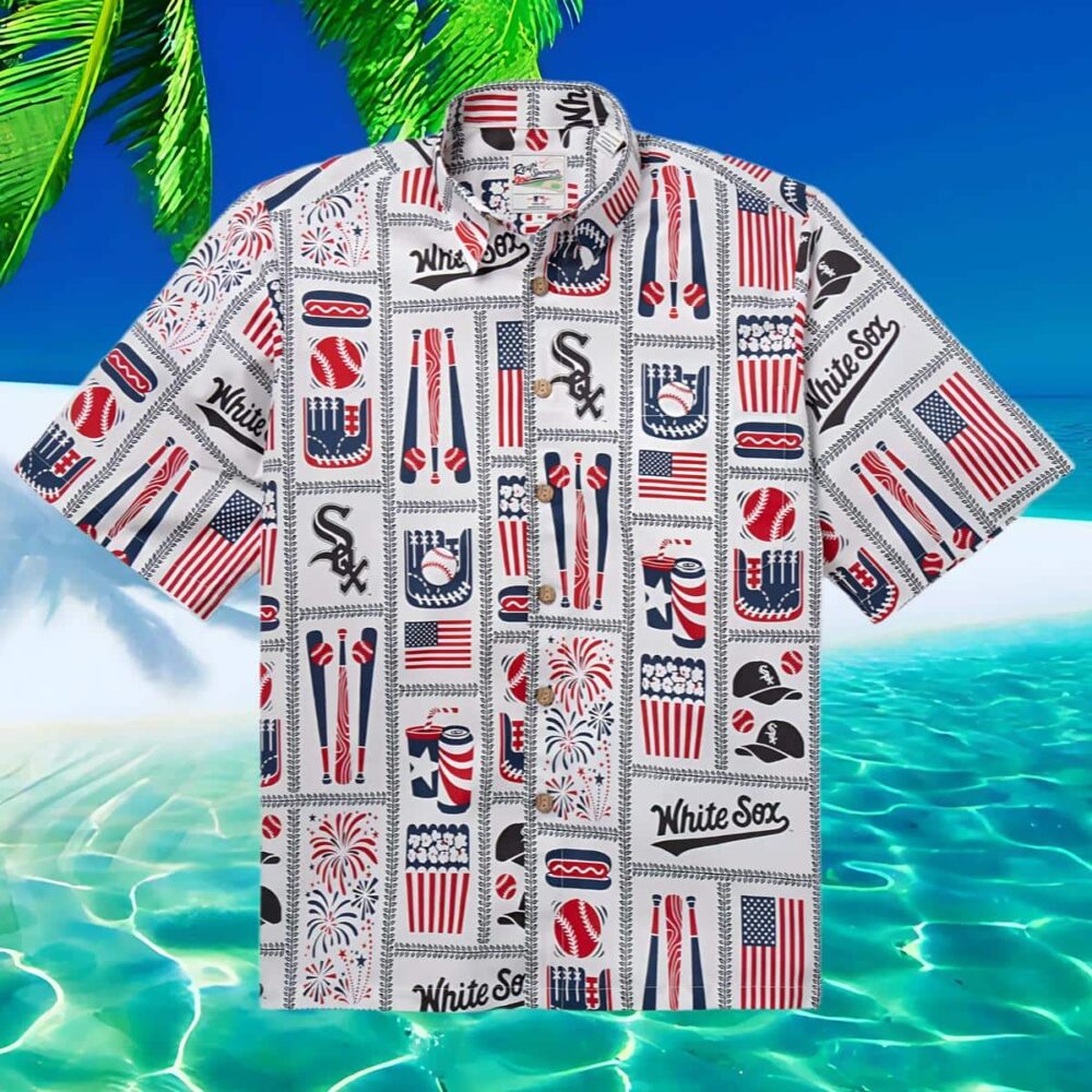 Reyn Spooner Mlb Chicago Sox Americana Button up Shirt MLB Aloha Shirt Gift For Fans 2