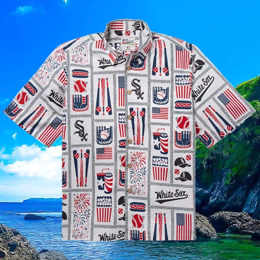 Reyn Spooner Mlb Chicago Sox Americana Button up Shirt MLB Aloha Shirt Gift For Fans 3