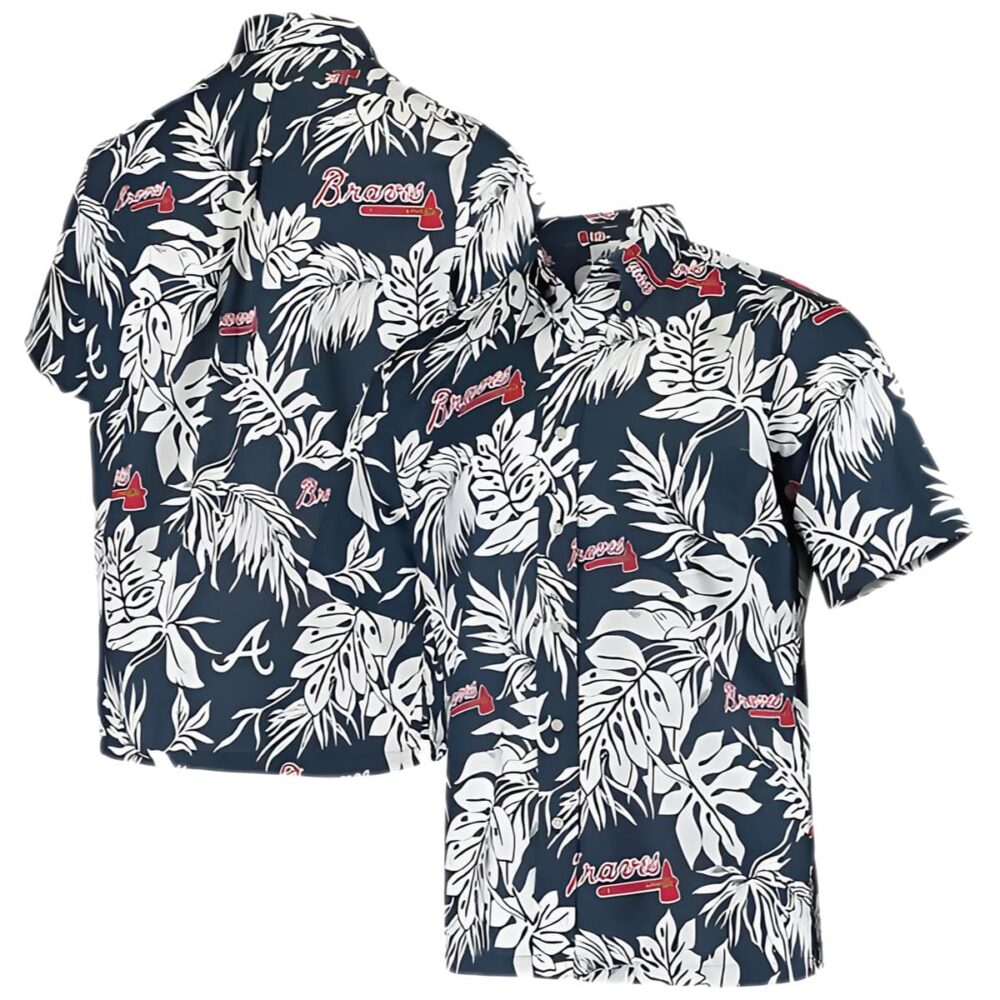 Reyn Spooner Navy Atlanta Braves Aloha MLB Aloha Shirt Gift For Fans 1