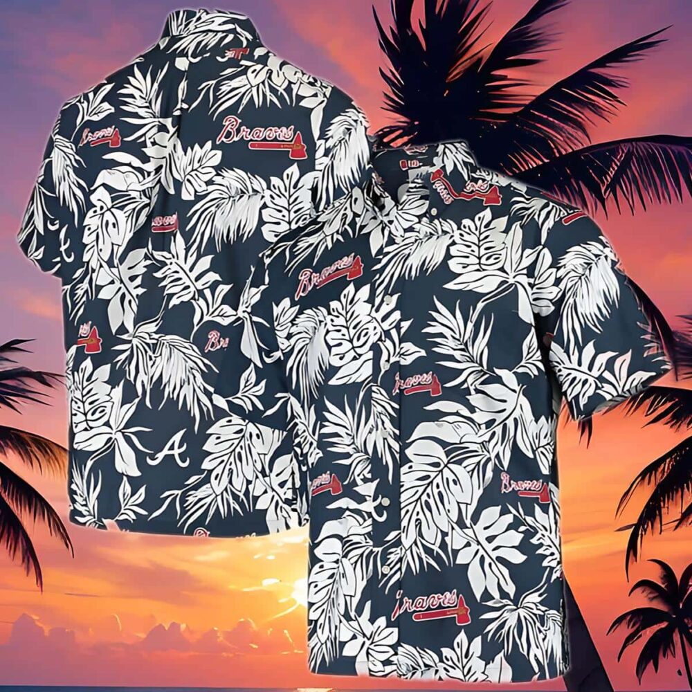 Reyn Spooner Navy Atlanta Braves Aloha MLB Aloha Shirt Gift For Fans 4