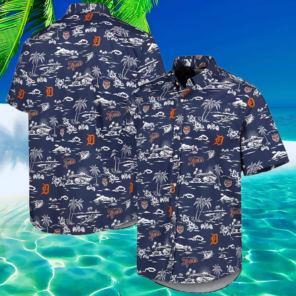 Reyn Spooner Navy Kekai Detroit Tigers Hawaiian Shirt MLB Aloha Shirt Gift For Fans 2